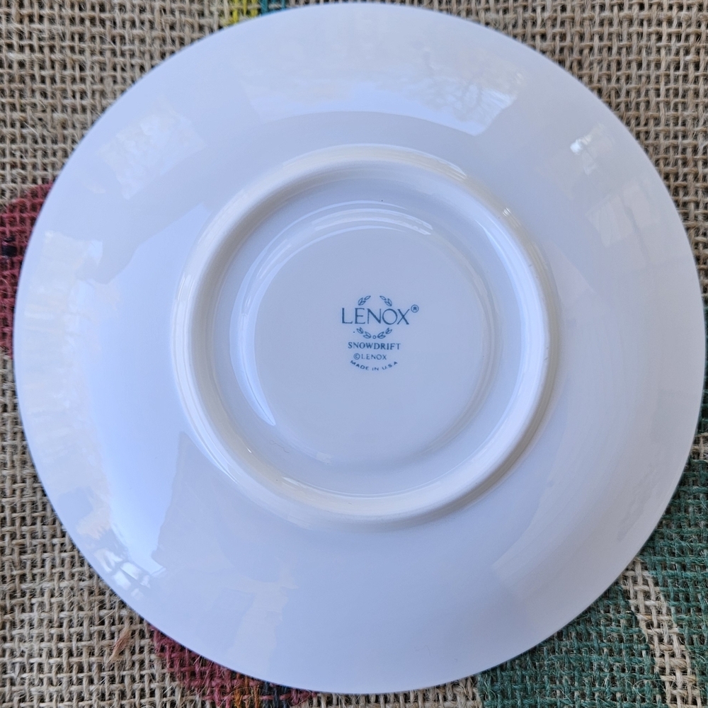 Lenox Snowdrift Solid White Saucer Vintage Made in USA - Picture 11 of 12